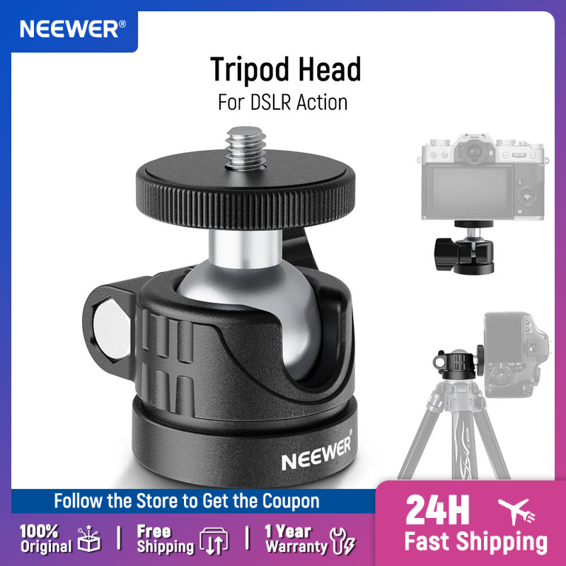 Photography Video Lighting Kit With Adjustable Tripod Stand - NEEWER Mini-Kugelkopf, tragbarer Stativkopf-Kamerahalterungsadapter für DSLR