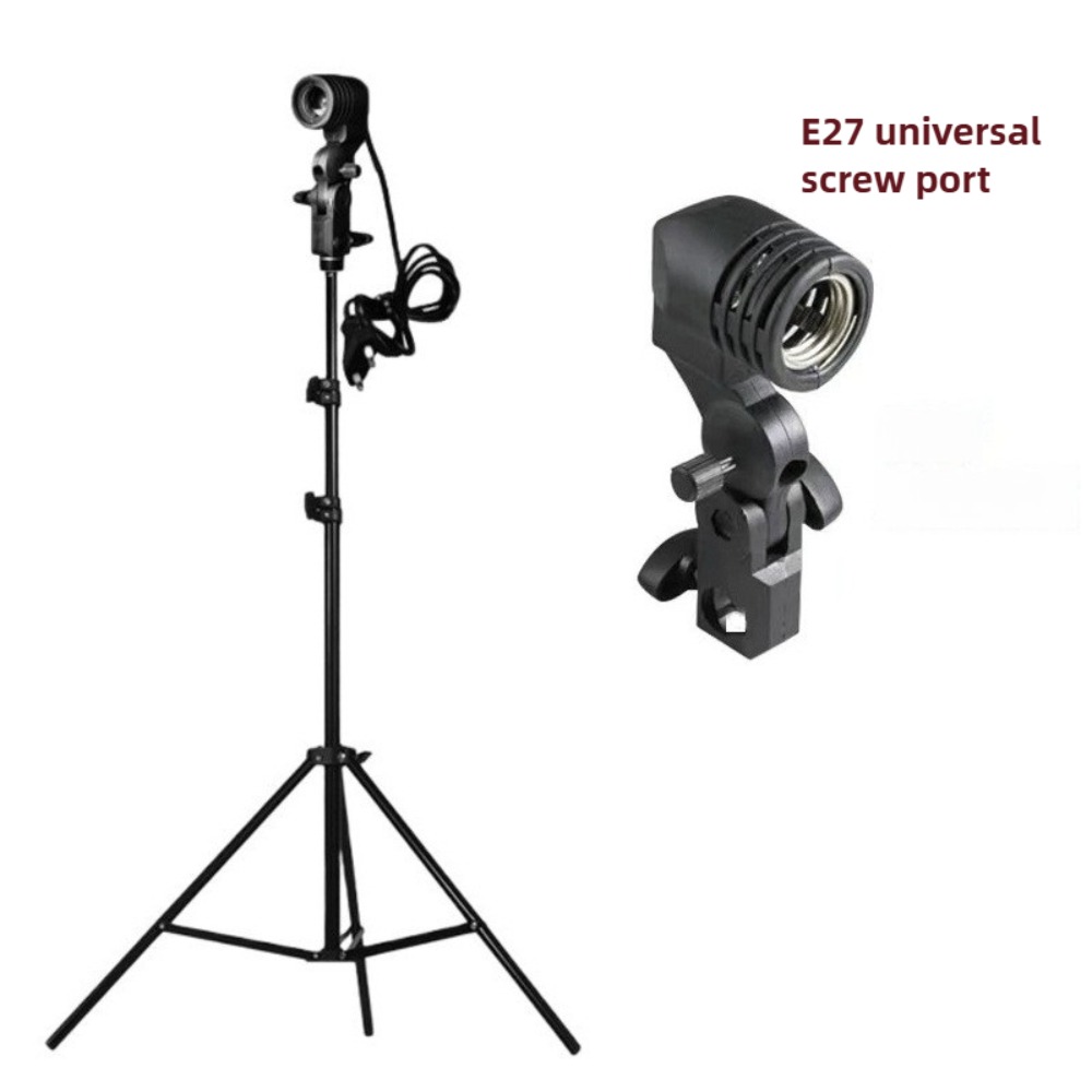 Lighting In Photography Studio - Glühbirnenständer 2M, E27 AC-Sockel mit Schirmlampenhalter,
