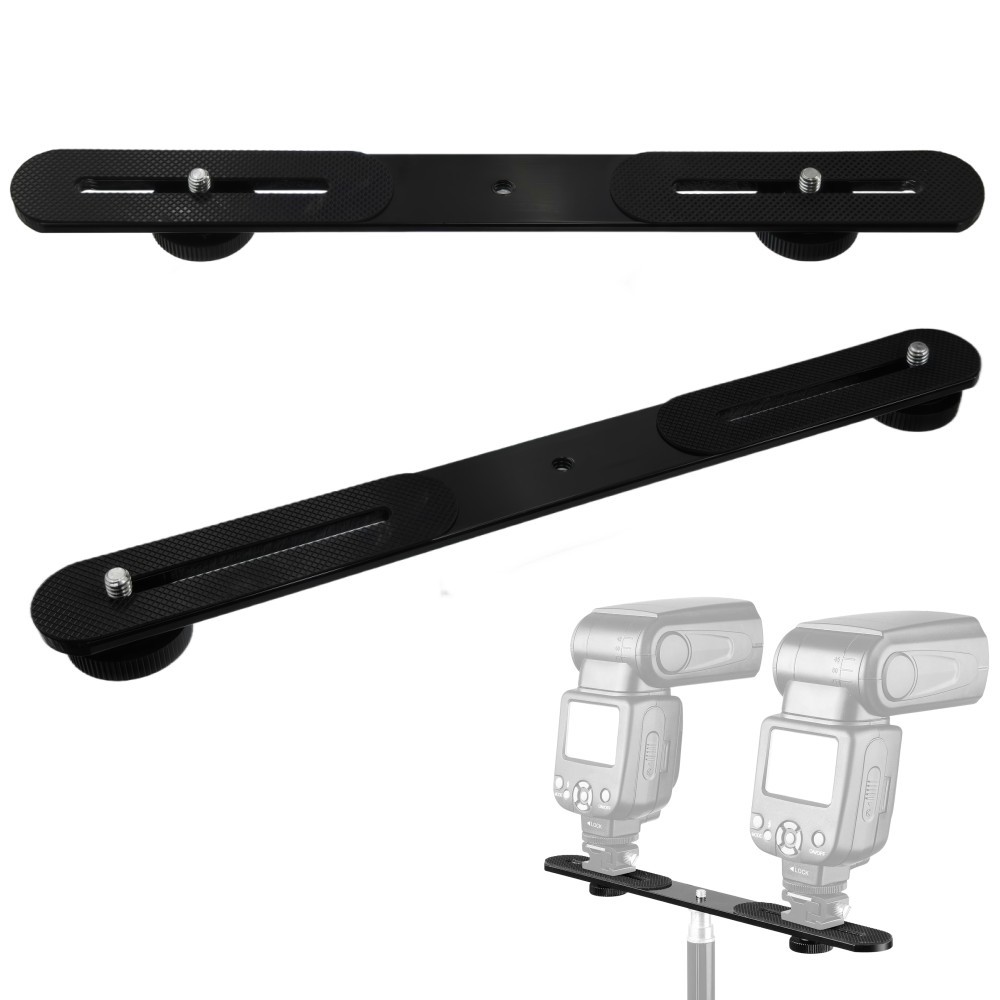 Photography Video Lighting Kit With Adjustable Tripod Stand - Doppel-Blitzhalterung mit 1/4'' Schraube und Blitzschuhhalterung