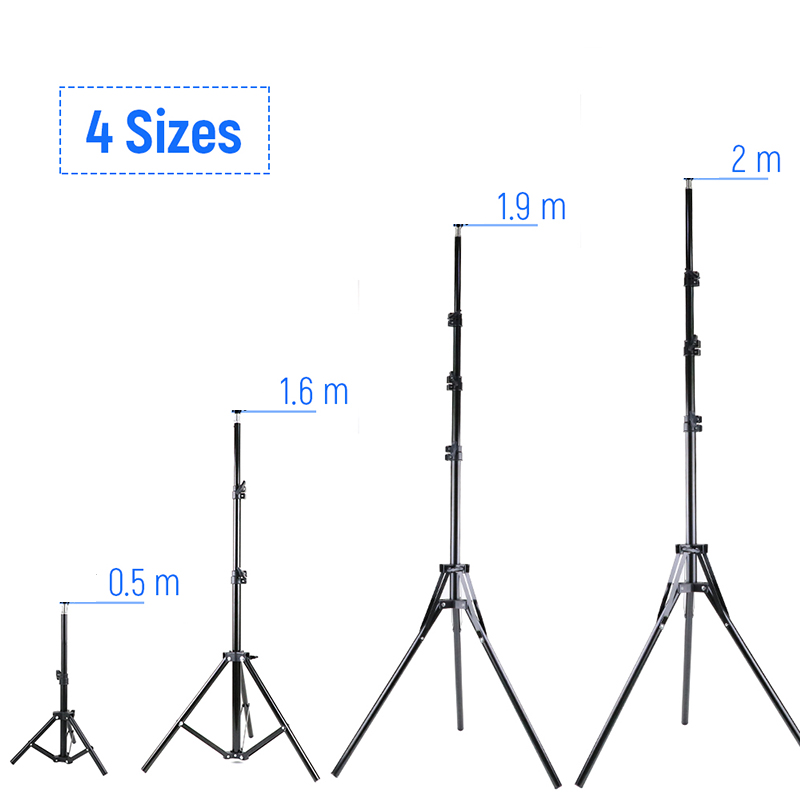 Photography Video Lighting Kit With Adjustable Tripod Stand - 200 cm 160 cm 50 cm