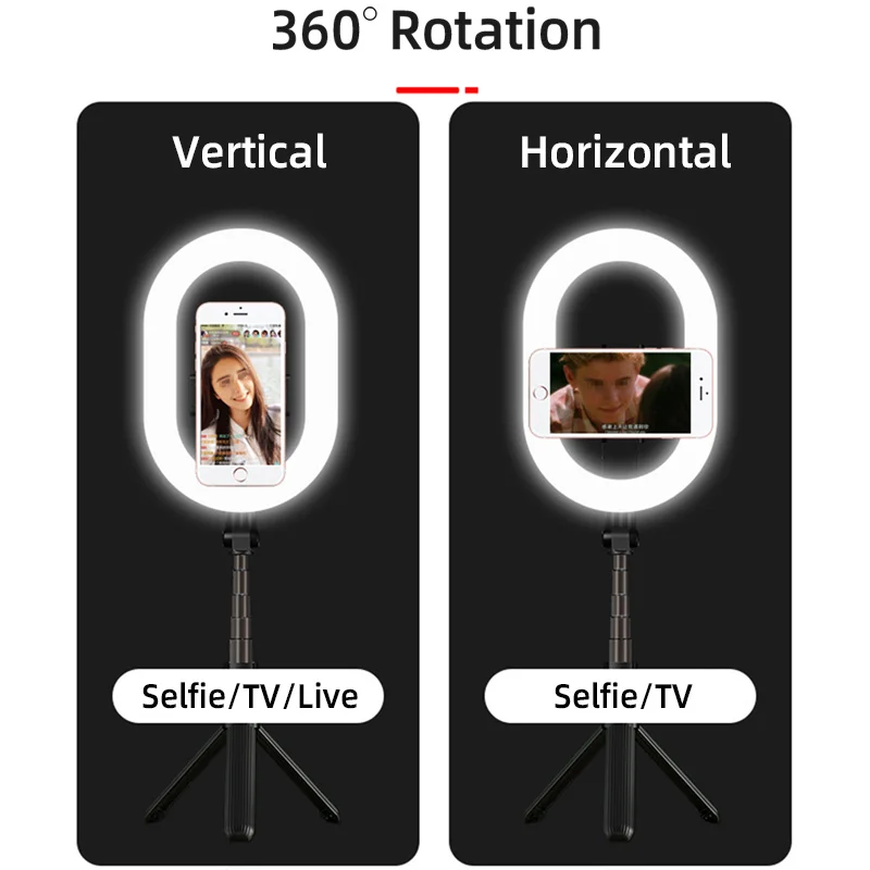 Photography Lighting Options - Selfie-Ringlicht für Fotografie, LED-Ringlampe mit optionalem