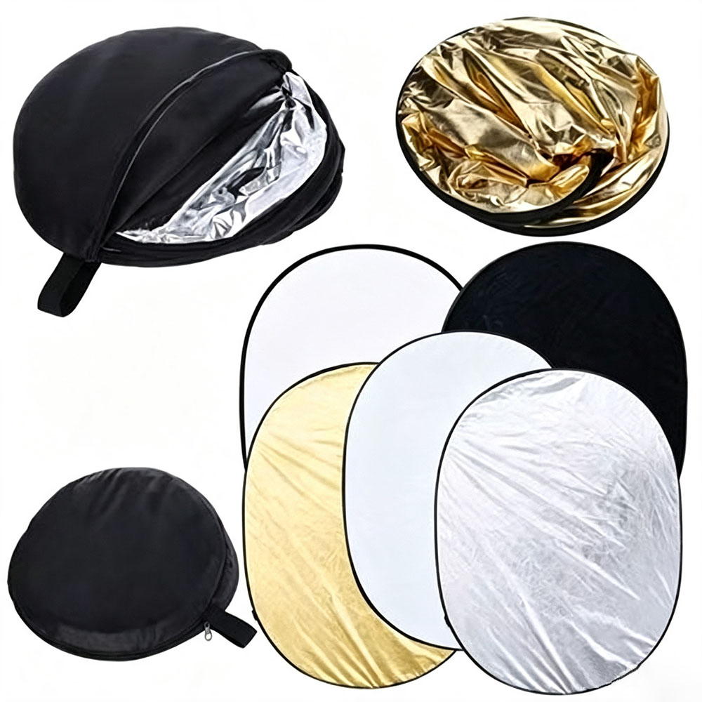 Lighting In Photography Studio - Tragbarer 5-in-1 Zusammenklappbarer Fotografie-Reflektor Lichtdiffusor mit