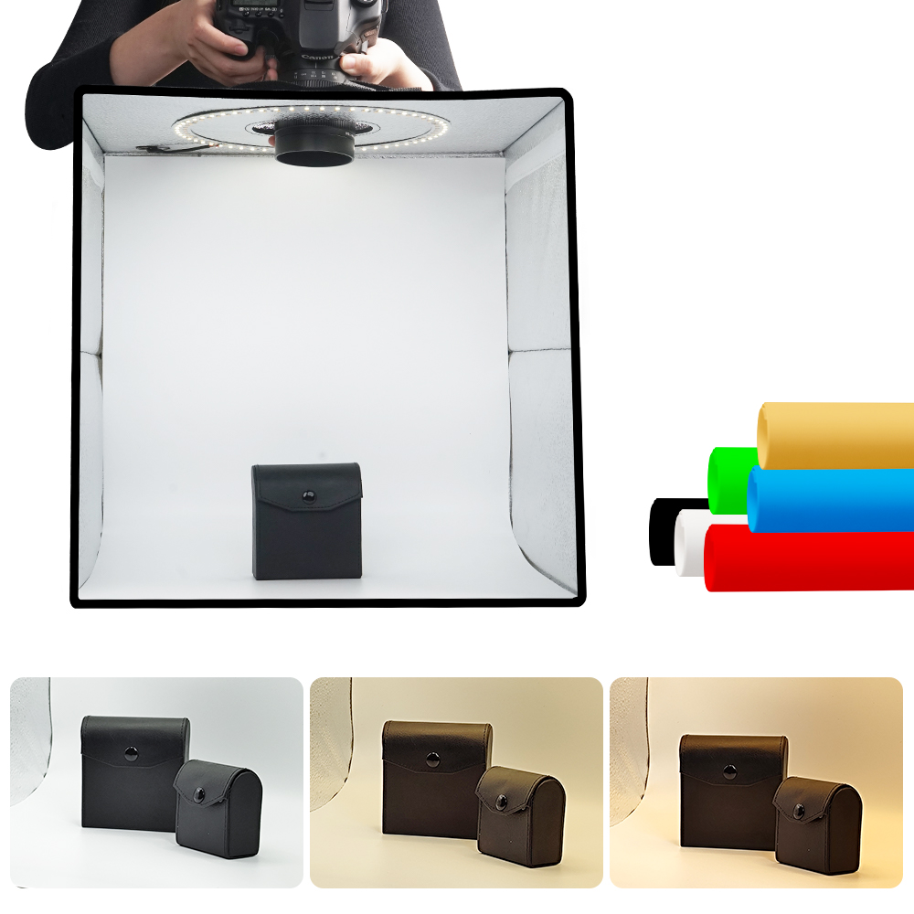 Photography Lighting And Backdrop - Lightdow Dimmbare Fotobox, LED-Lichtraum, Fotostudio-Leuchtkasten-Set, 120