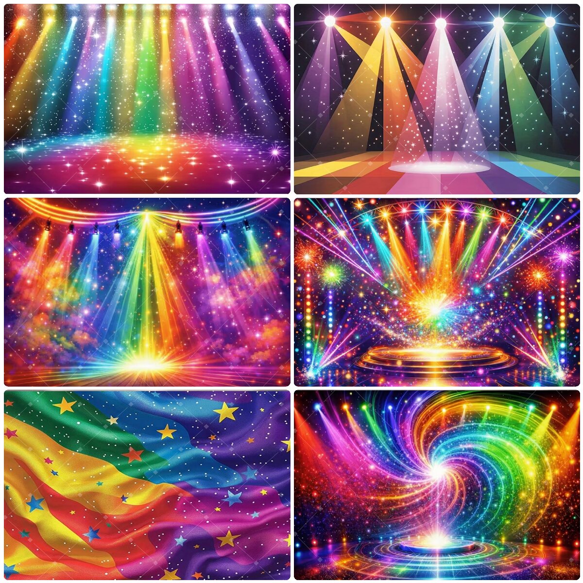 Bunter Regenbogen-Bühnenlicht- – Photography Lighting And Backdrop Bewertung und Preis